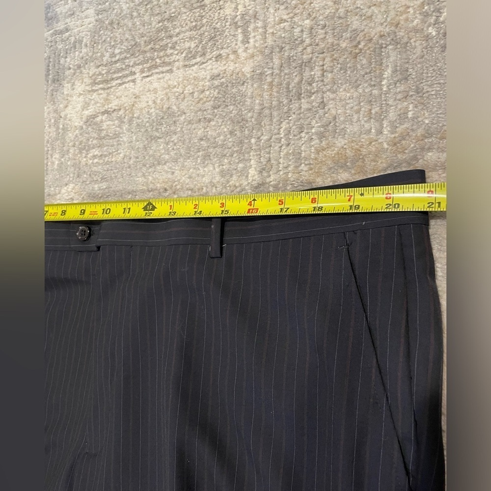 Ezra K Signature Gold Super 120’s Wool Suit Blue Jacket 46L Pants 40L Italy EUC - Picture 14 of 16